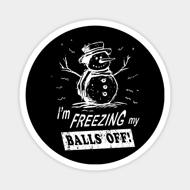 Inappropriate Christmas funny snowman gag gift Magnet by Shanti-Ru Design